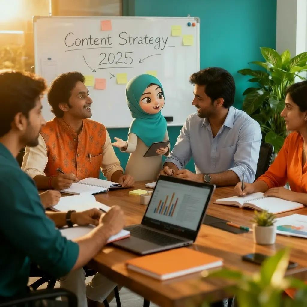 Kerala brands meeting for a content strategy session, planning digital marketing growth