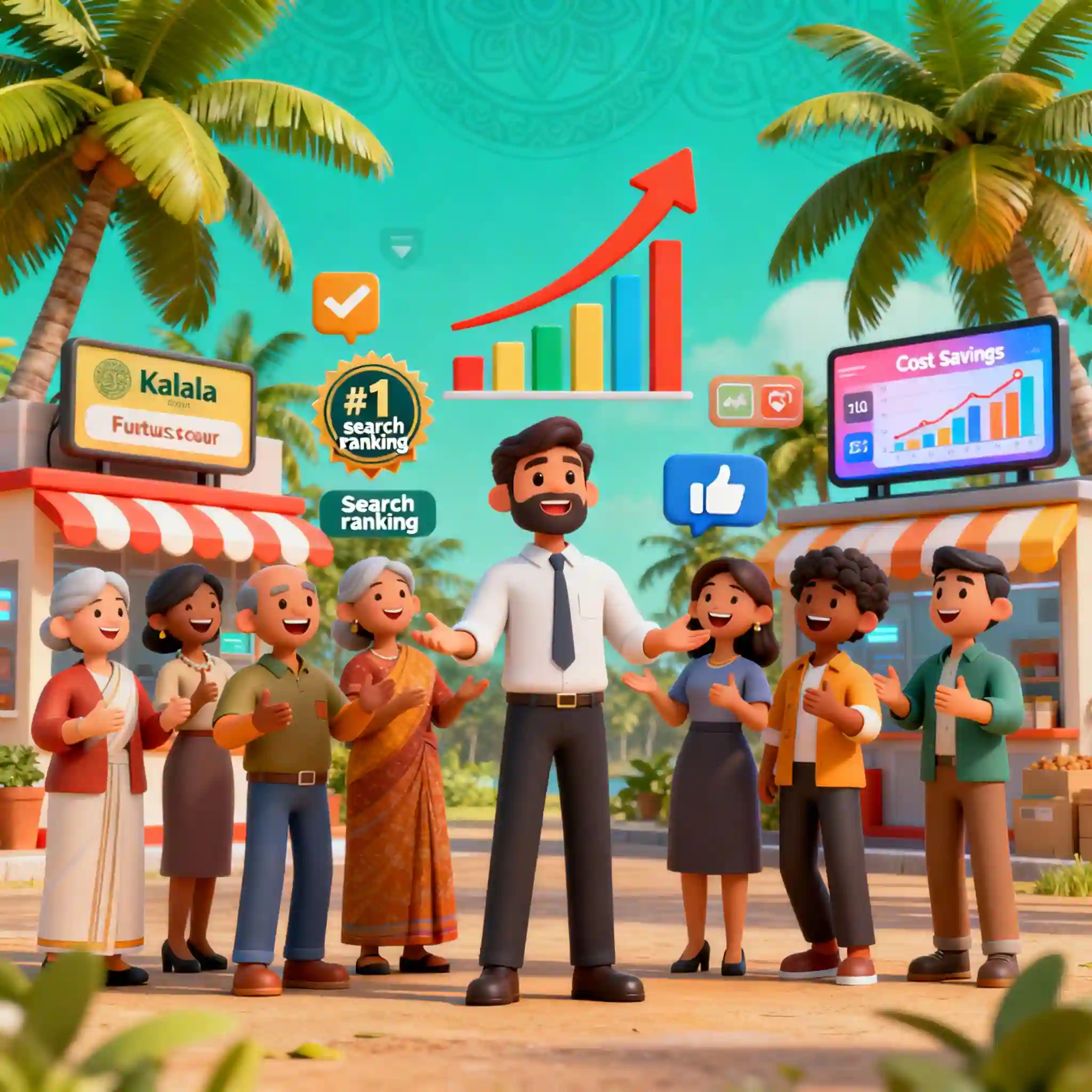 digital marketing consultant in Kerala helping businesses grow with strategies, growth charts and local examples